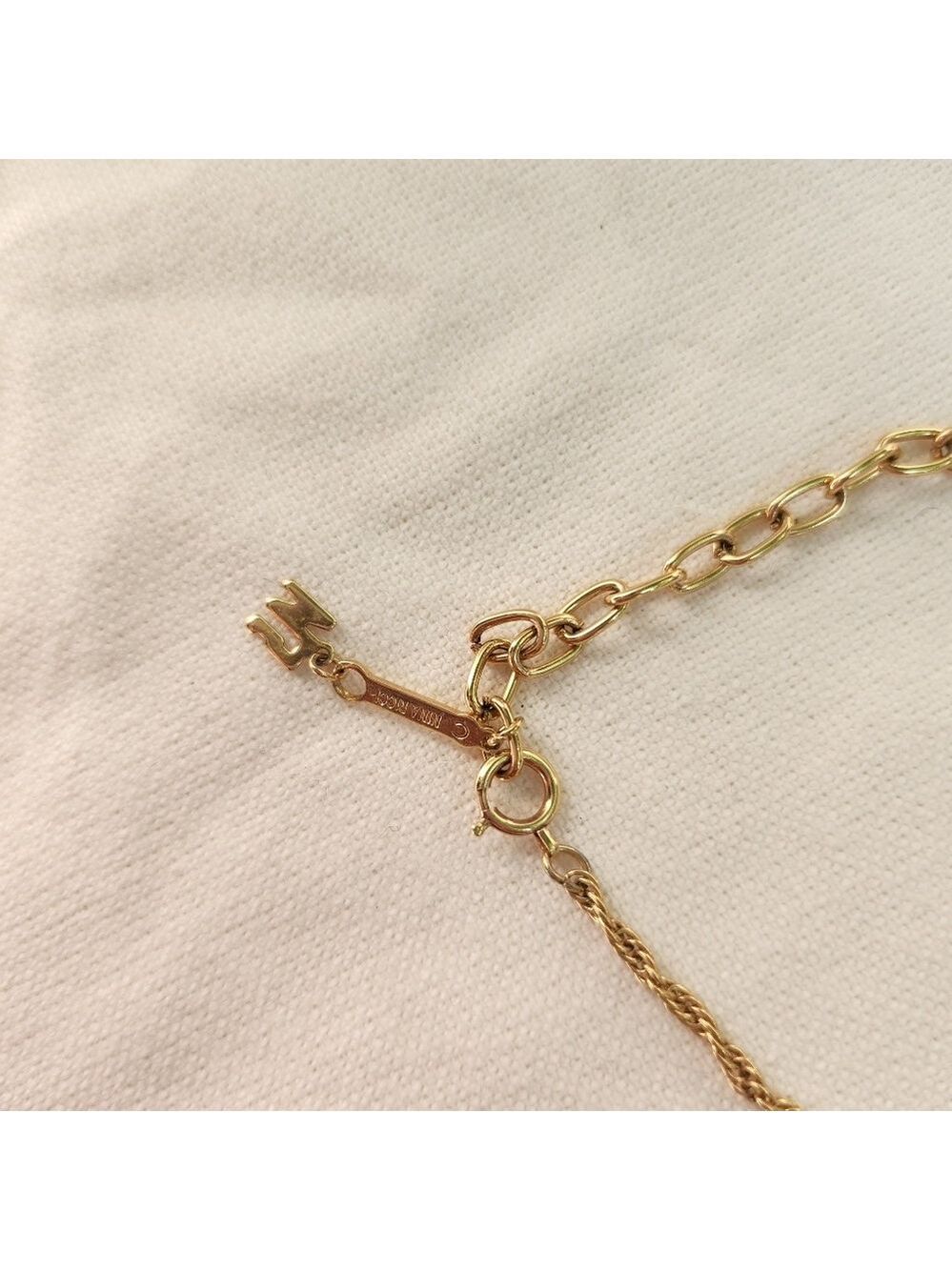 Nina Ricci Gold Tone Rhinestone pendant signed - Picture 8 of 14